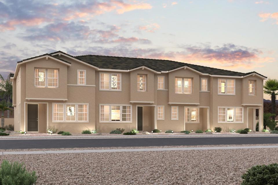 Arroyo at Skyeview townhome exterior in Skye Canyon, northwest Las Vegas